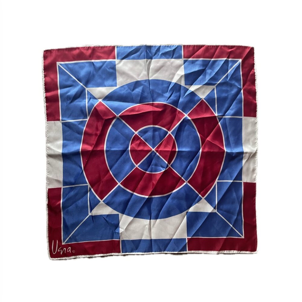 Vera red, white, and periwinkle square scarf